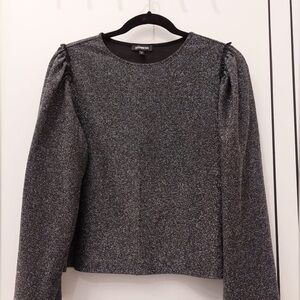 Express black glitter top